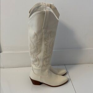 Elegant Cream Knee-High Boots